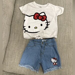 Hello Kitty Denim Shorts and Top Set
